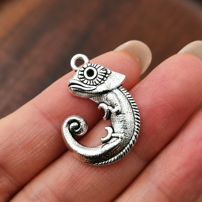 11pcs Retro Lizard Pendants for Handmade Jewelry Making